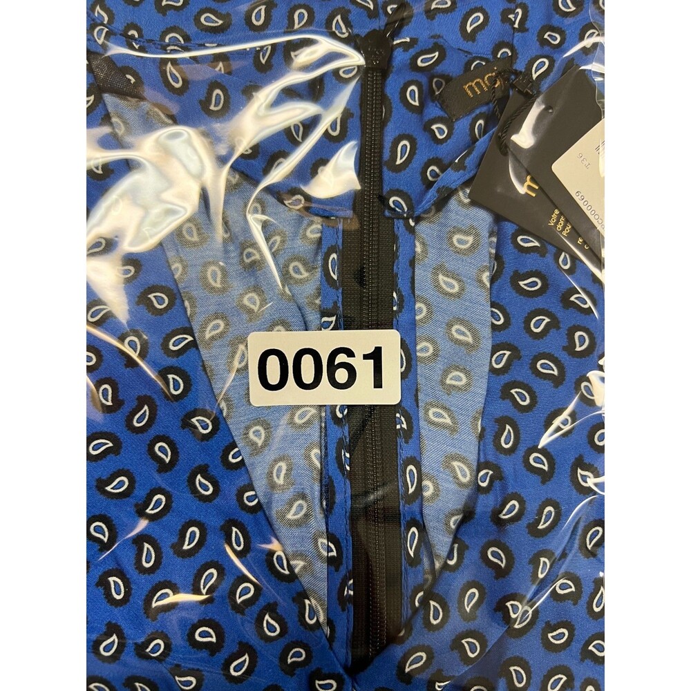 “Maje Blue Printed Romper Women Size 36 Short Sleeve V-Neck Casual Jumpsuit” - Picture 10 of 10